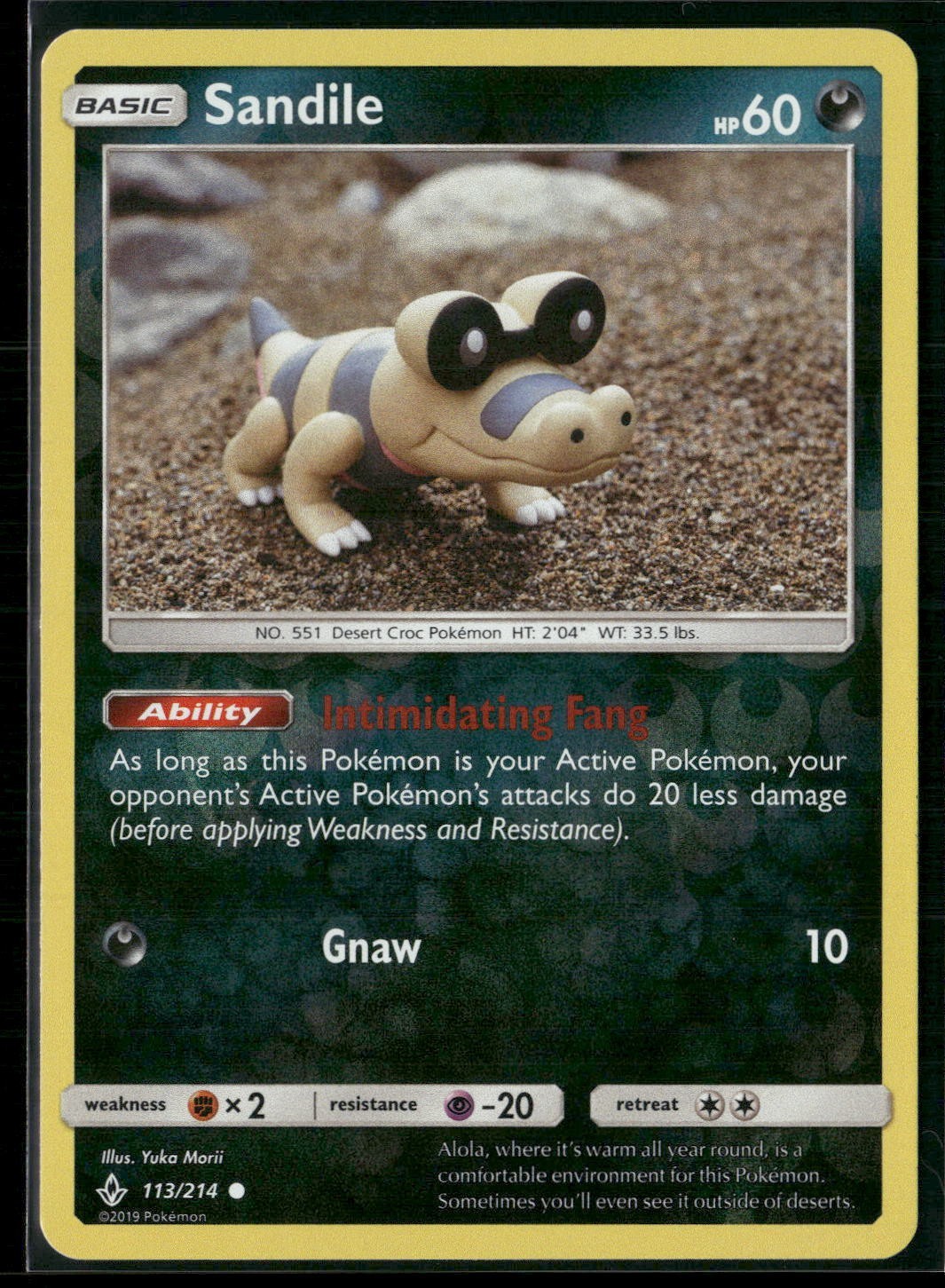 Pokemon - Sandile 113/214 Reverse Holo Unbroken Bonds LP