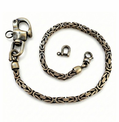 Königskette Wallet Chain Biker Messing Hosenkette Herren Rocker Schlüsselkette