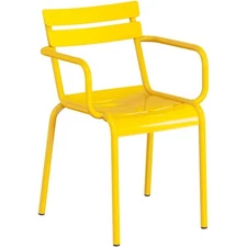Lancaster Table & Seating Yellow Powder Coated Aluminum Outdoor Arm Chair - 2ct