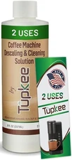 Tupkee Coffee Machine Descaler Descaling Cleaning Solution - 2 Uses Per Bottle