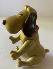 Vintage TONKA 1986 Pound PUPPIES - Posable BROWN Dog FIGURE - Red COLLAR - Cute