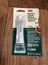 3M Marine Grade Mildew Resistant Silicone Sealant Clear 1 oz