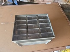 Vintage 15 Drawer AKRO-MILS Grey Plastic Hardware Cabinet Organizer Storage USA