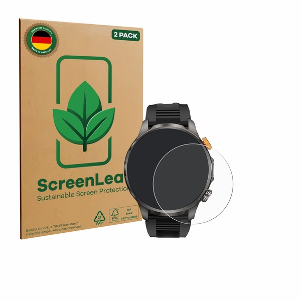 "2X Screenleaf Displayschutzfolie FüR Naixues AK90 1.91\" Nachhaltig Verpackt"-image