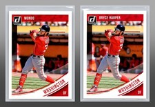 Baseball Card Lot 2x Bryce Harper Washington nickname variation SP Donruss 2018