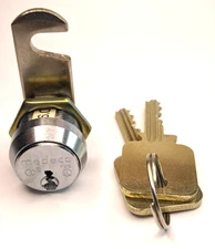 MEDECO Biaxial 5/8" Cam Lock, 2 keys, with Hook/Straight Cam -High Security