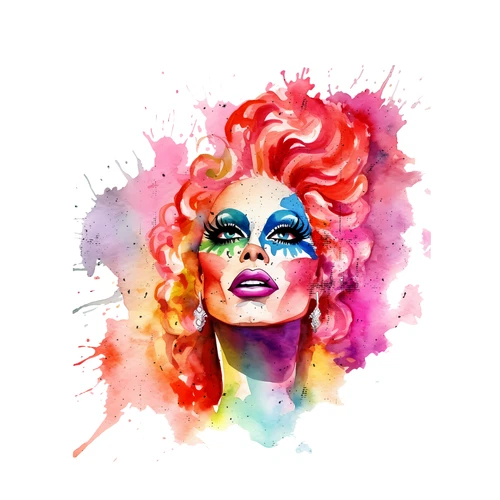 Rainbow Drag Queen Self Adhesive Vinyl Sticker
