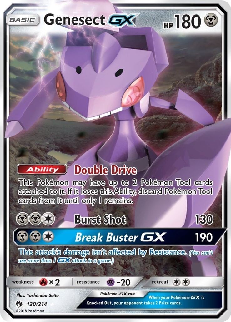 Genesect GX - 130/214 - Pokemon Lost Thunder Sun & Moon Ultra Rare Card NM