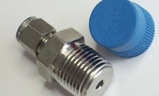4-Swagelok Stainless Steel Connector Fitting, 1/4" Tube x 1/2" MNPT, SS-400-1-8