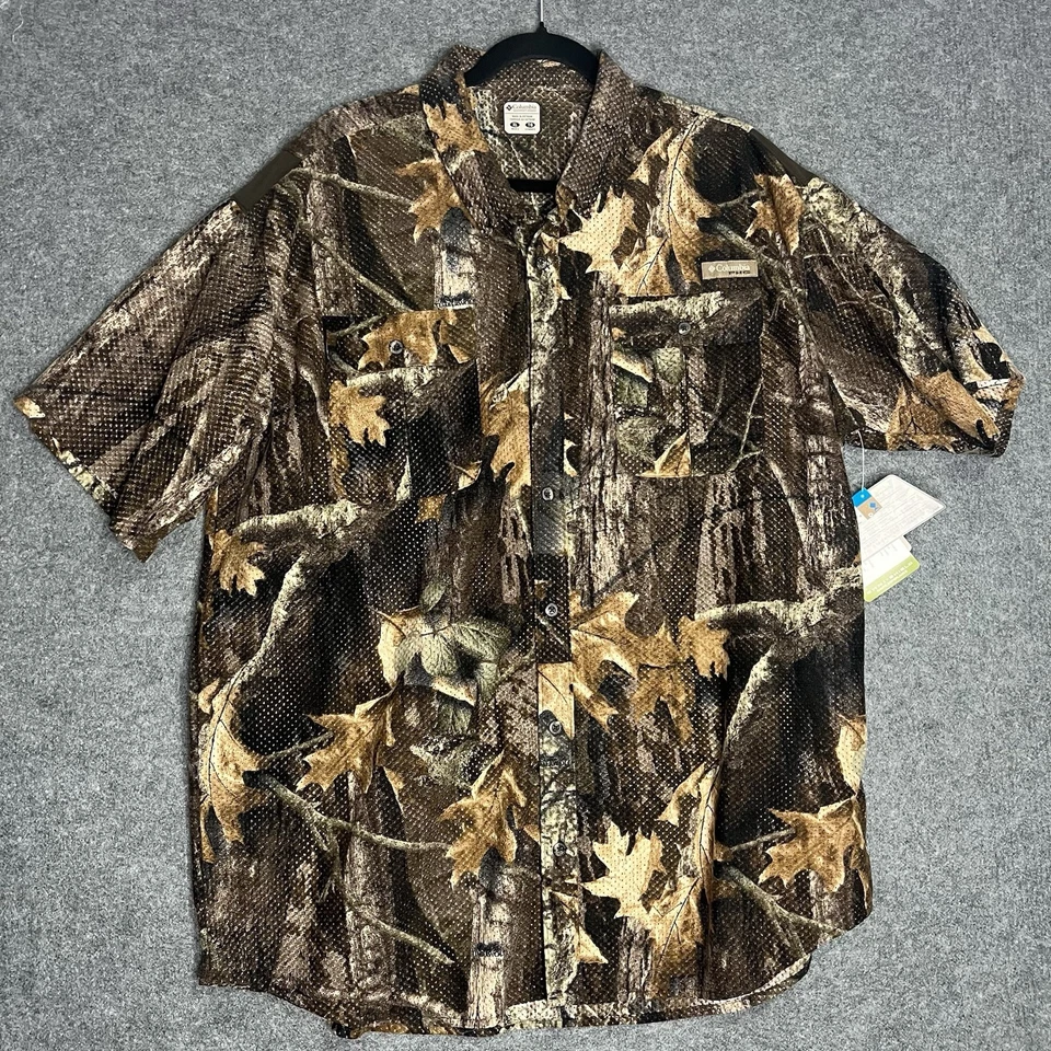 Columbia Timber Camo Shirt Protector Mesh BDU Shirt MENS XL Tall 32” Length - Image 2 of 4