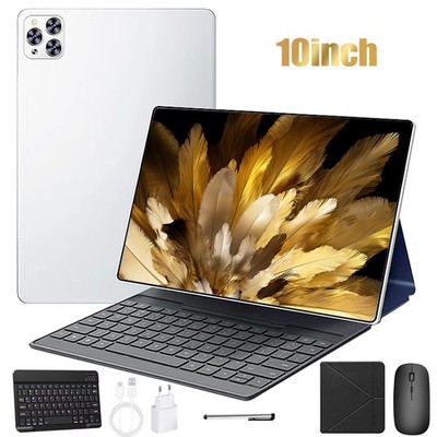 Android 15 10 Zoll Tablet 8-in-1 Kit Hülle Tastatur Maus Stift Kopfhörer