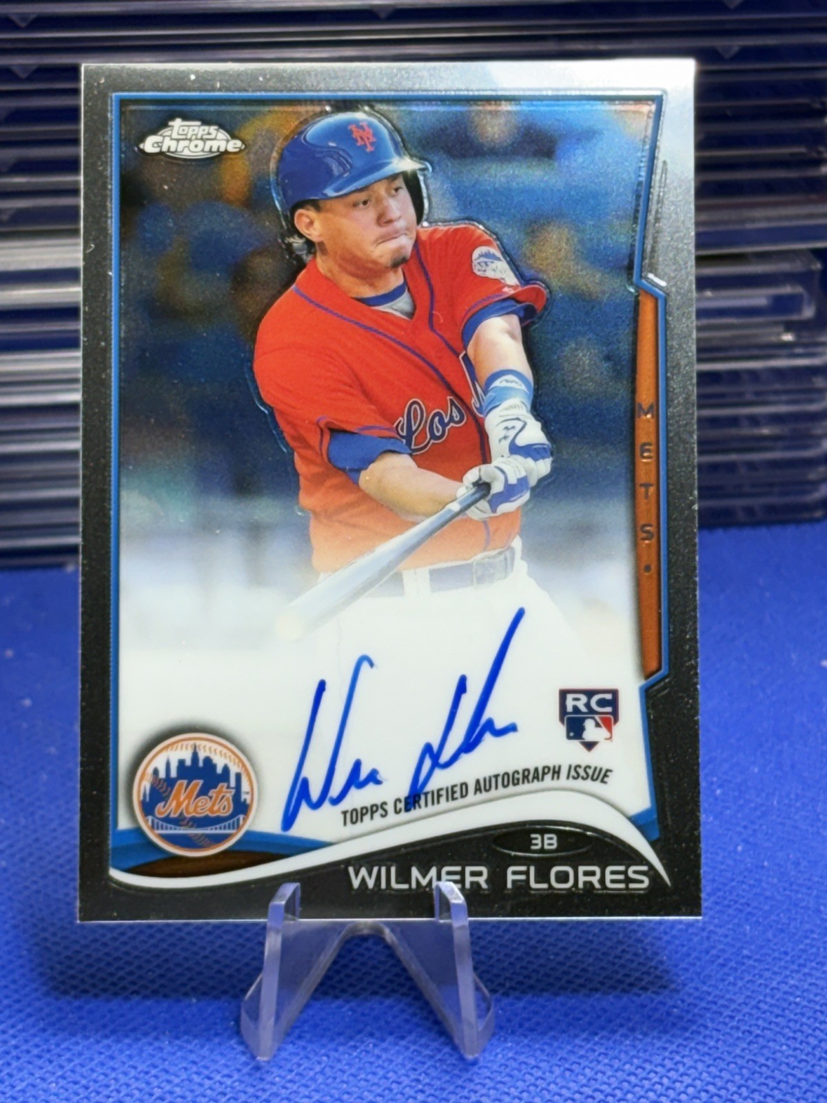 2014 Topps Chrome Wilmer Flores RC #67 On Card Rookie Auto Autograph
