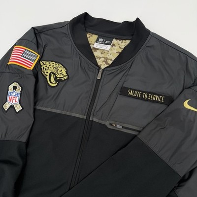 Jacksonville Jaguars Jacket Mens Medium Salute to Service Full Zip On Field Wind