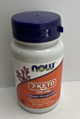 NOW Foods 7-KETO 100mg 60 Veg Capsules Weight Management Non-GMO DHEA exp 6/30