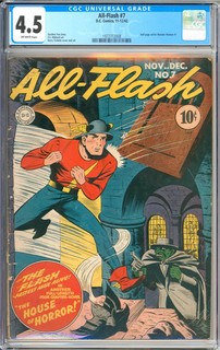 All Flash #7 Nice Unrestored Golden Age Superhero Vintage DC Comic 1942 CGC 4.5