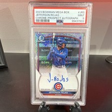 Topps 2023 Bowman Mega Box Chrome Prospect Autograph Jefferson Rojas Cubs PSA 9