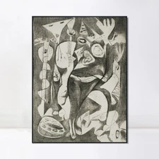 Framed Canvas Giclee Print Art Untitled, 1944-1945 by Jackson Pollock Home Decor