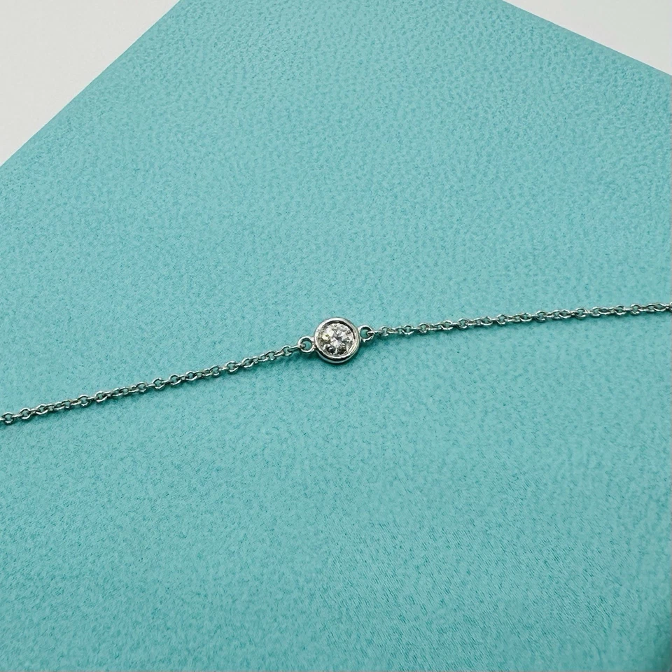 Tiffany & Co. .15 Diamonds by the Yard Bracelet in Platinum 6” with Packaging - Image 2 of 4