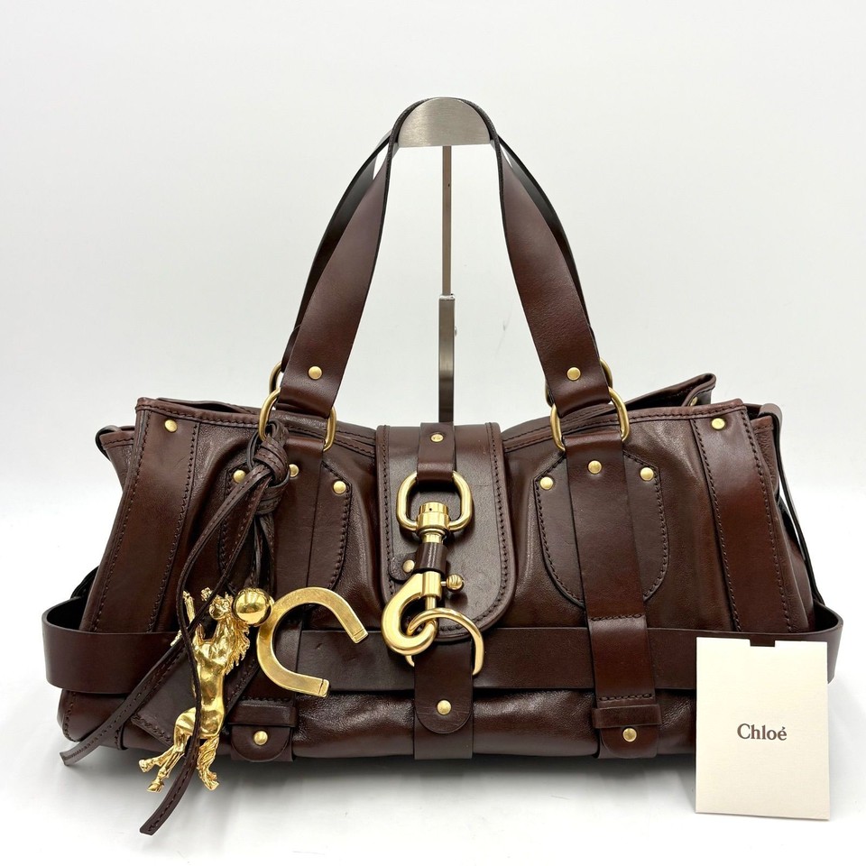 Chloe Kerala Horse Charm Dark Brown Leather Shoulder Bag Rare Archive Card Auth