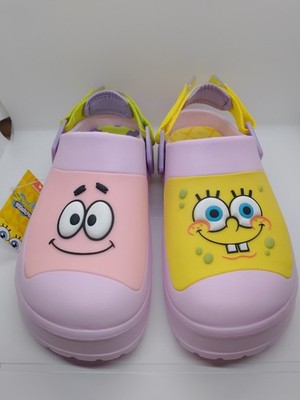 Spongebob & Patrick Women's Clogs Size 9 Multi Color Sandals, New With Tags 