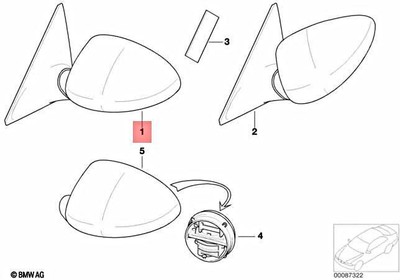 02 BMW 330ci Door Side Mirror M3 Dark Blue Front Left for sale  