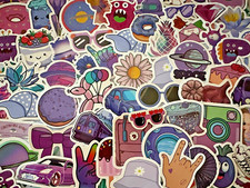 25PCs Purple Stickers - Fun Cute Designs Lapt...