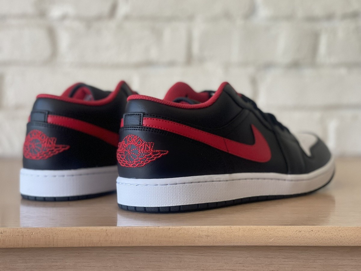 Nike Air Jordan 1 Low Shoes Chicago Black White Red  553558-063 Men Size 14 New Nike Air Jordan 1 Low Shoes Chicago Black White Red 553558  main image 4