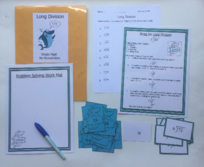Educational Math Center Learning Resource Game Long Division w/o Regrouping