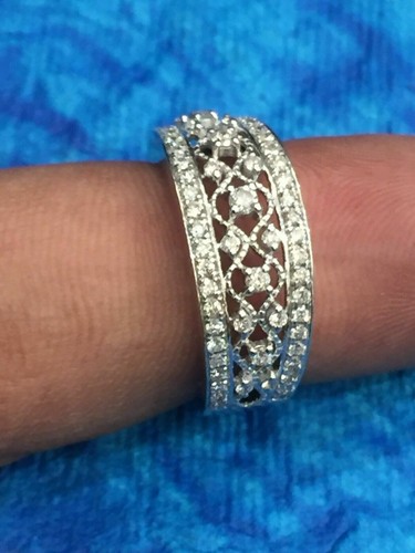 0,54 quilates Redondo Corte Brillante Anillo Aniversario Diamantes Naturales En Oro 585 14K - Imagen 6 de 12