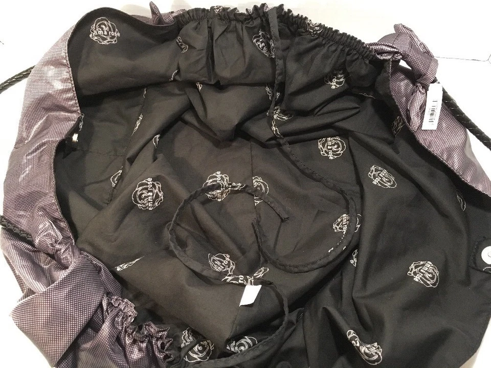 Bolso de Mano Emma Rose XL Negro/Gris/Púrpura Polkadot Ligero Plegable Tela Foto 3 de 4