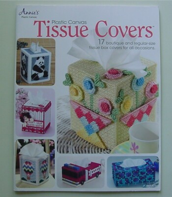 Annie's Plastic Canvas Tissue Covers Patterns 17 Designs+Quilt Block Toppers