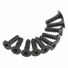 M3x10mm Hex Socket Tap Flat Head Axial Black (10) AXA465