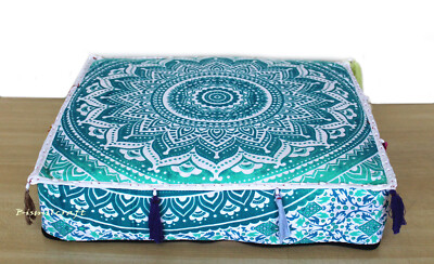 18X5'' Square Mandala Cushion Cover Floor Pillow Cover Unfilled Zafu Pillow D-22