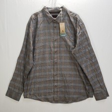 Prana Mens Size 2XL XXL Button Up Shirt Alabaster Long Sleeve Woven Gray NEW $79