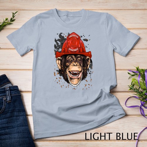 Camiseta unisex de bombero chimpancé gran mono chimpancé primate amante de los animales - Imagen 6 de 15