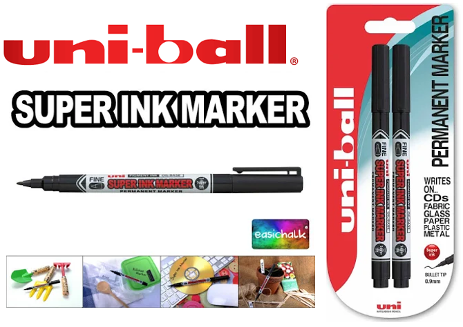 Uni-Ball PNA-125 Super Ink Permanent Marker (Black) Pack of x 12