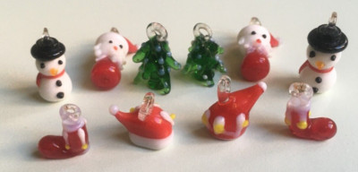 Addobbi Natalizi 10 Miniature Vetro decorazioni da appendere per Albero Natale