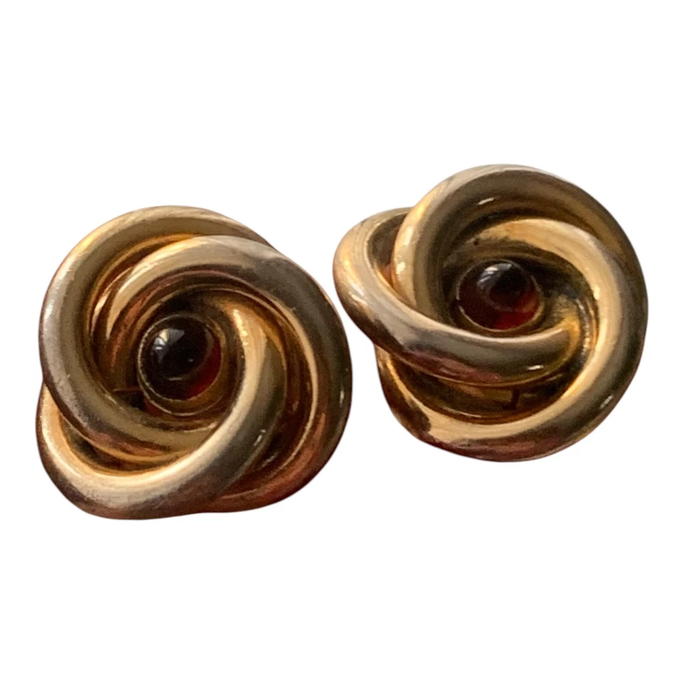 De colección Años 50 60 Anson Nudo Lucita Tono Dorado Corbata Clip Y Gemelos Bisutería Foto 2 de 4