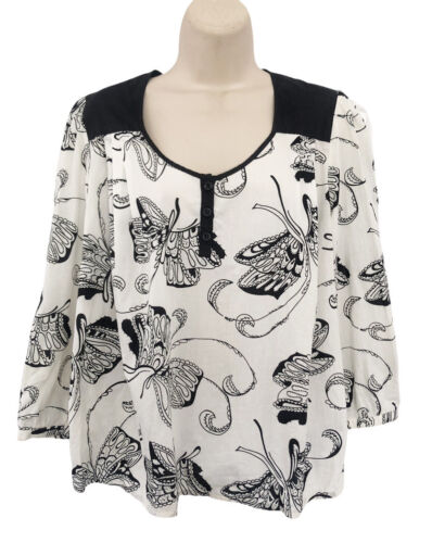 Anthropologie Girls From Savoy Butterfly Blouse S… - image 1