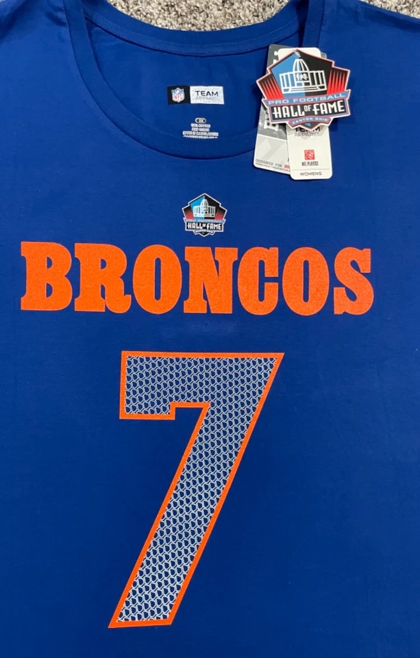 Camiseta para mujer John Elway #7 Denver Broncos Salón de la Fama NFL Fútbol Foto 3 de 3