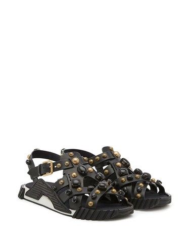 Sandali con borchie Dolce&Gabbana NS1 $1595 | dettaglio borchie oro nero | IT 401⁄2 US 61⁄2 - Foto 21 di 23