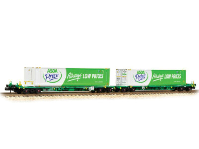 GF 377-368 - Güterwagen Set Intermodal Bogie Wagons with 45ft Containers ASDA 2x