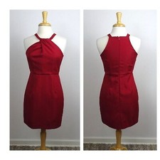 Lulu's Twist Halter Skater Mini Dress Sleeveless Cocktail Party Prom Maroon M
