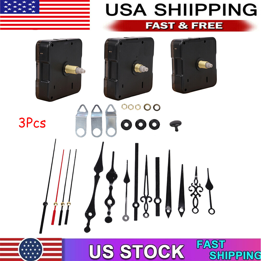 3 Set DIY Wall Quartz Clock Movement Mechanism Replacement Repair Tool Parts Kit