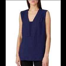 Derek Lam Collective Sleeveless Guipure Blouse Blue Size 40 (US 4)