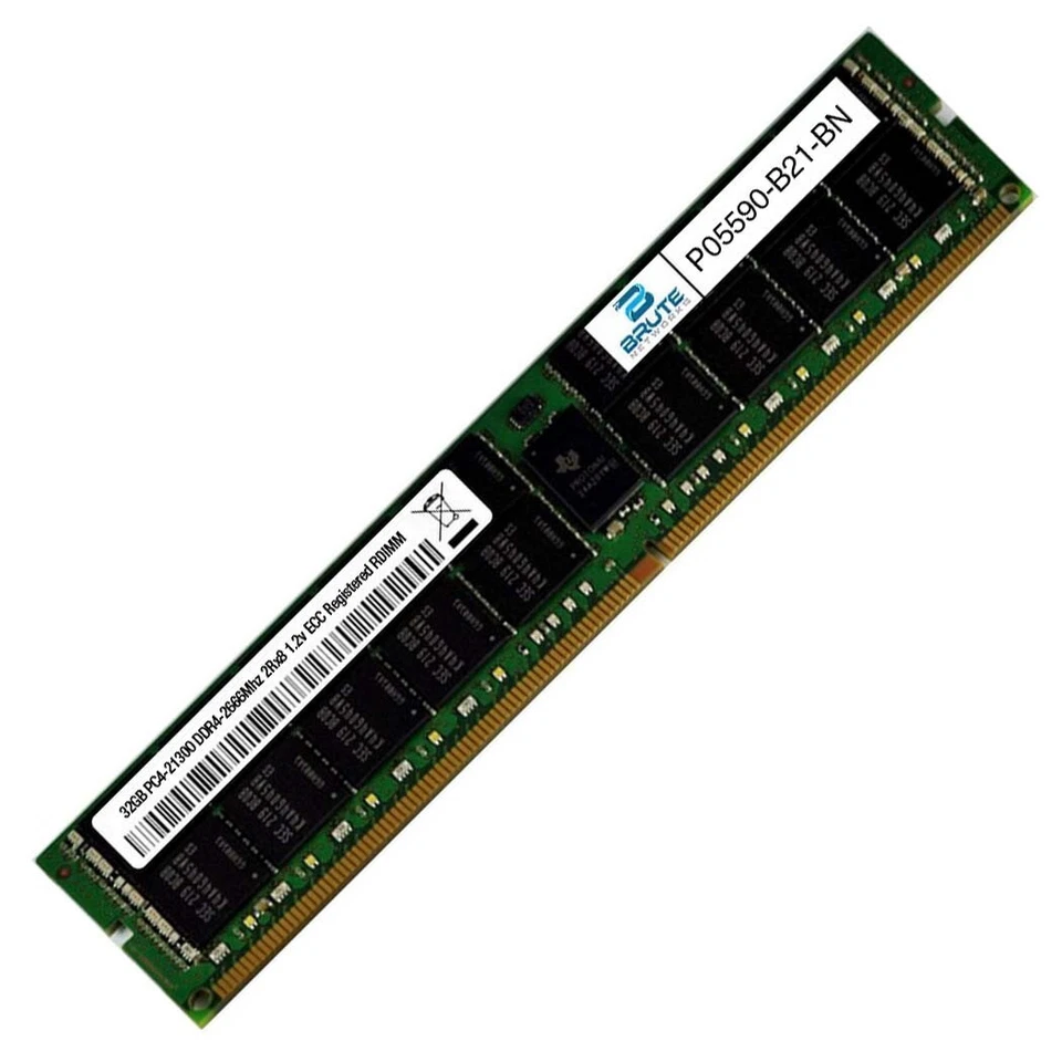 P05590-B21 - HP Compatible 32GB PC4-21300 DDR4-2666Mhz 2RX4 1.2v ECC RDIMM - Image 2 of 3