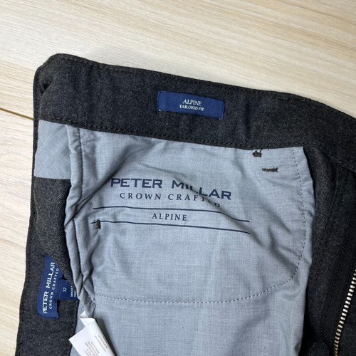 Pantalones chinos Peter Millar para hombre gris carbón alpino talla 32 nuevos con etiquetas - Imagen 7 de 18