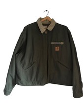 Carhartt Mens Detroit Jacket J129 Green Blanket Lined Zip RARE Size 2XL USA