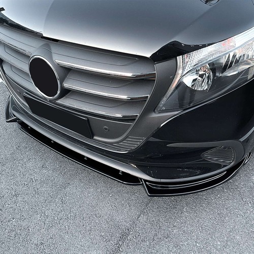 Black Front Bumper Lip Spoiler Splitter Body Kit For Benz V Class Vito W447 24+ - Picture 2 of 8