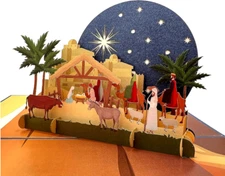 3D Pop-Up Greeting Card, Xmas,Merry Christmas, handmade Free Shipping USA seller